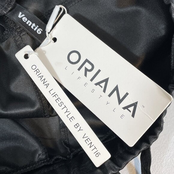 Oriana Lifestyle Jogger Womens Size Small Black‎ Polyamide Black Faux Leather - Picture 4 of 11